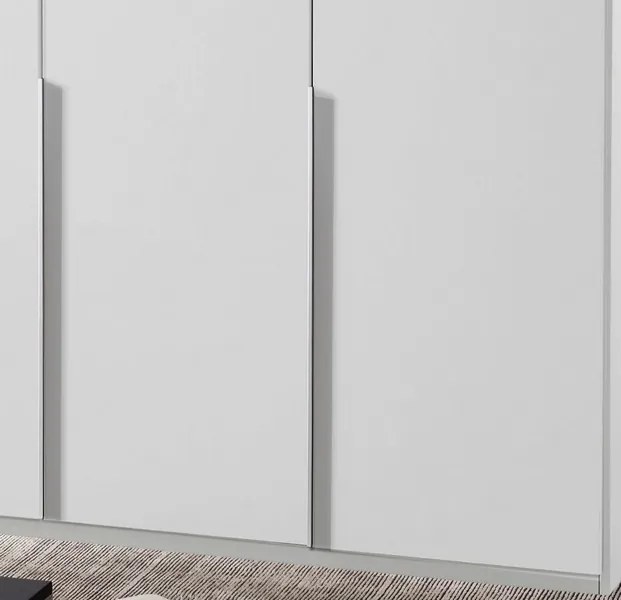 Šatníková skriňa New York D, 135 cm, biela / biely lesk