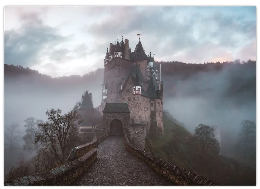 Sklenený obraz - Eltz Castle, Nemecko (70x50 cm)