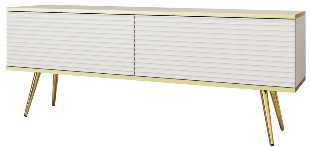 Závesný televízny stolík Oro MDF 135 cm biely/zlatý