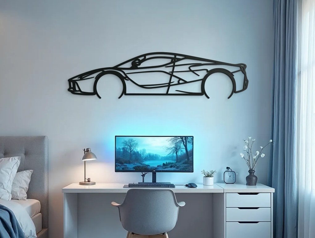 drevko Drevený obraz na stenu 16 LaFerrari Rozmer obrazu: 22 x 86 cm, Farba dekorácie: Čierna