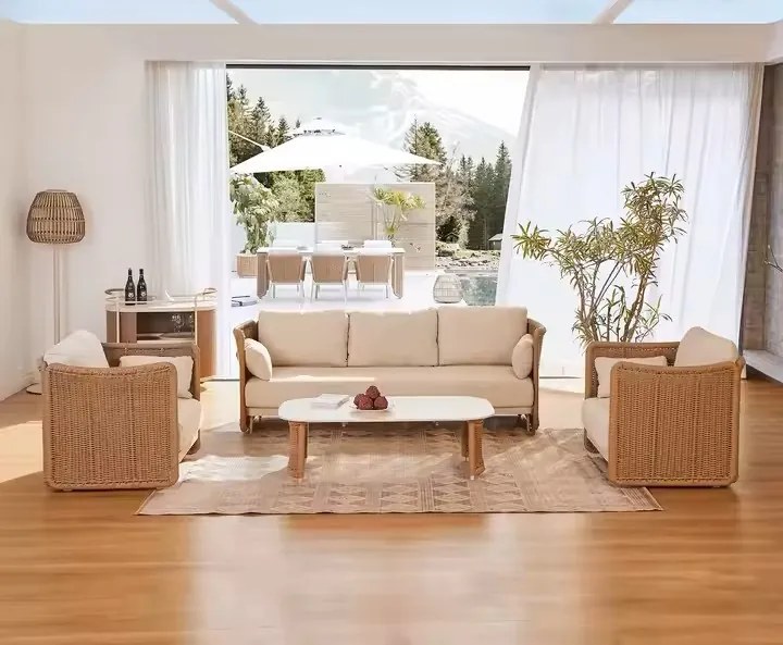 Oddychová zostava Corsica pre 5 osôb: pohovka, 2 kreslá a konferenčný stolík