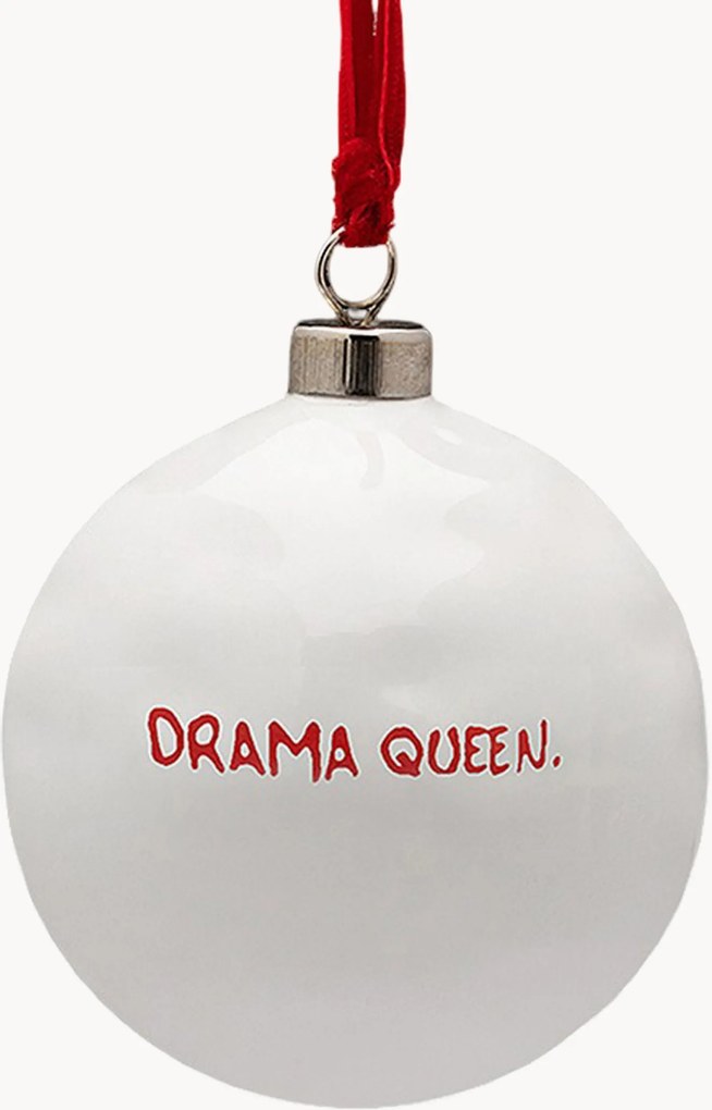 Ručne vyrobená vianočná guľa Drama Queen