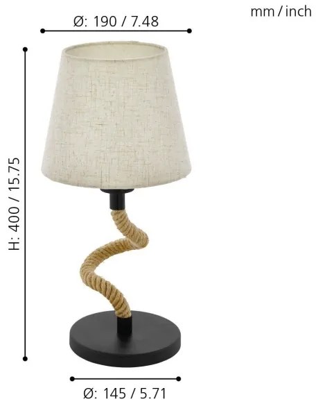 Eglo 43199 - Stolná lampa RAMPSIDE 1xE27/28W/230V