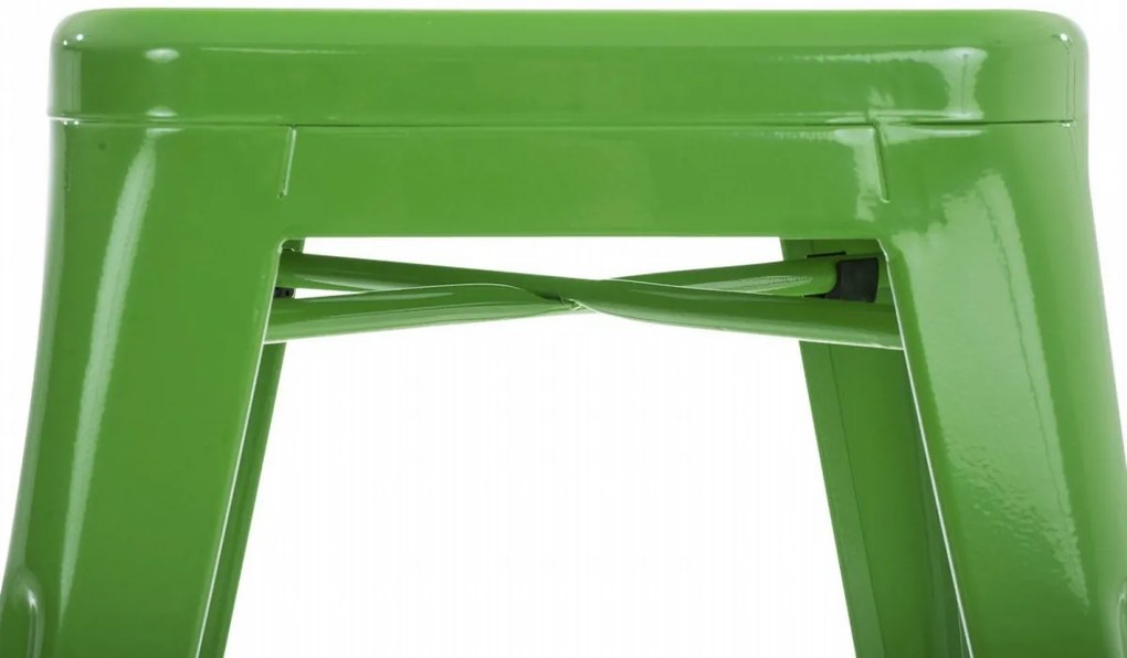 Stohovateľná kovová stolička Arm - Zelená