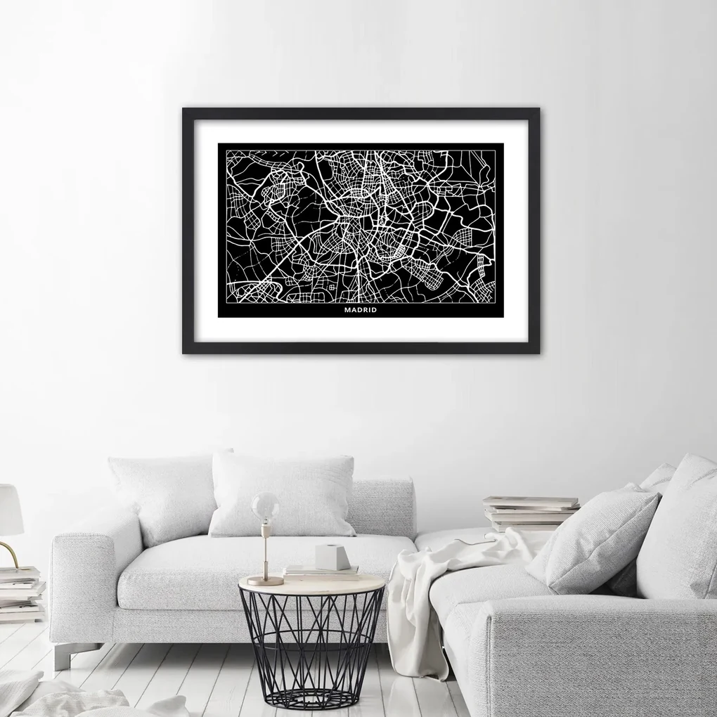 Gario Plagát City plan Madrid Farba rámu: Bez rámu, Rozmery: 30 x 20 cm