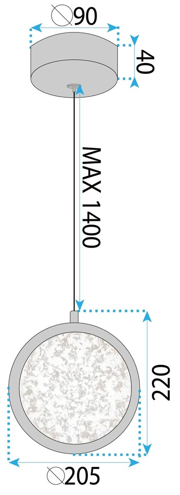 Toolight Toolight, LED krištáľový závesný luster, 10W, 3000K, LHJ100-1CP, zlatá, OSW-60045
