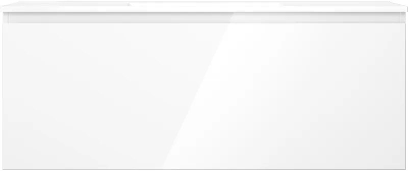 Mexen Orio, kúpeľňová skrinka 120 cm s umývadlom Otis, 1 zásuvka, biela lesklá, 91A10-12047-1-BF00-W18M00