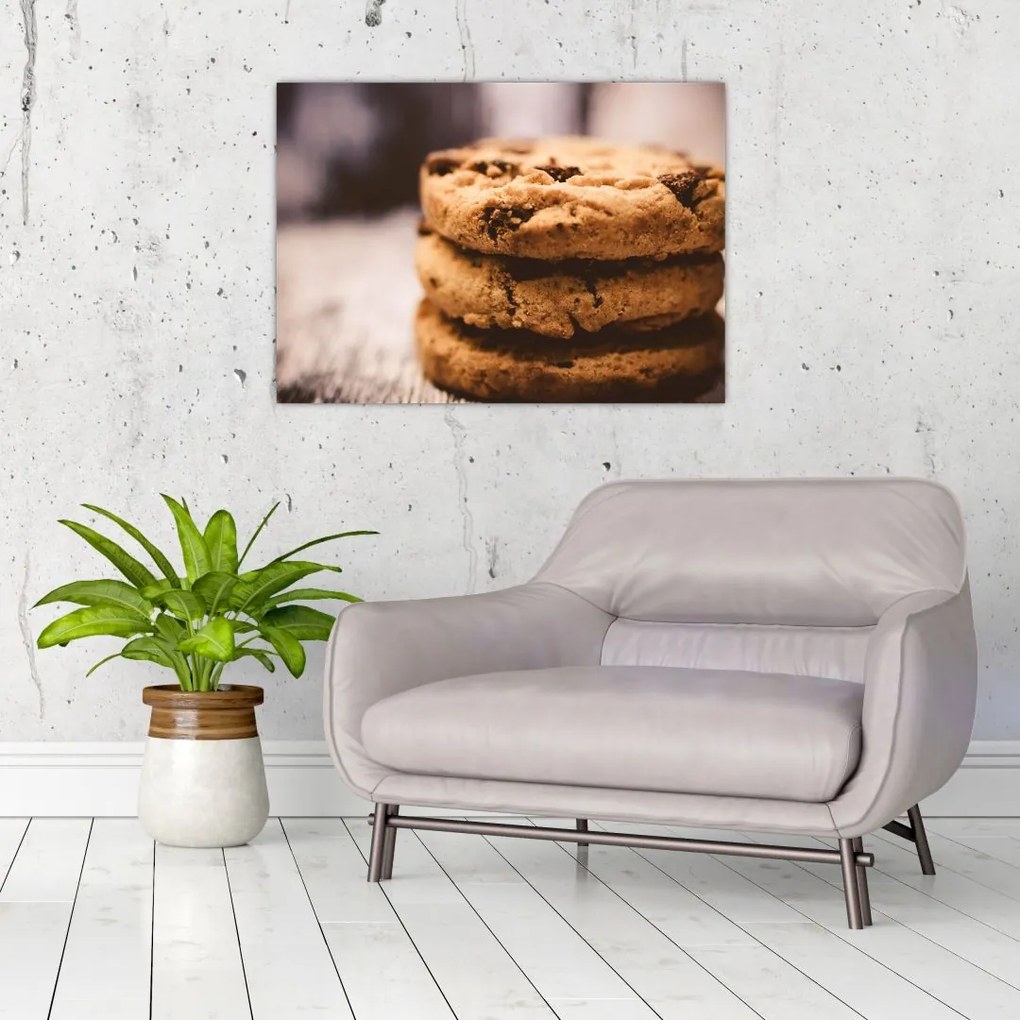 Sklenený obraz cookies sušienok (70x50 cm)