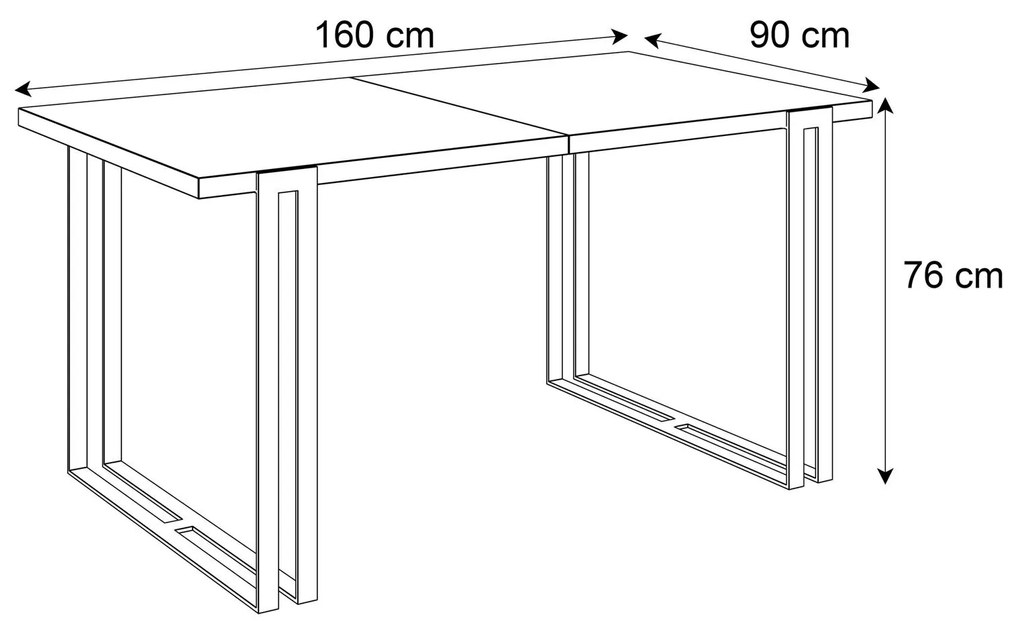 Jedálensky rozkladací stôl KALEN dub sonoma Rozmer stola: 140/240x80cm