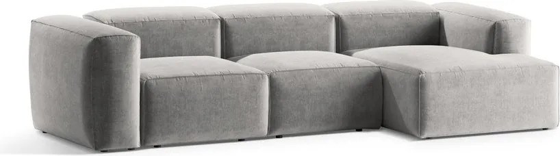 Svetlosivá rohová pohovka (pravý roh/s leňoškou) Bergamo – Cosmopolitan Design