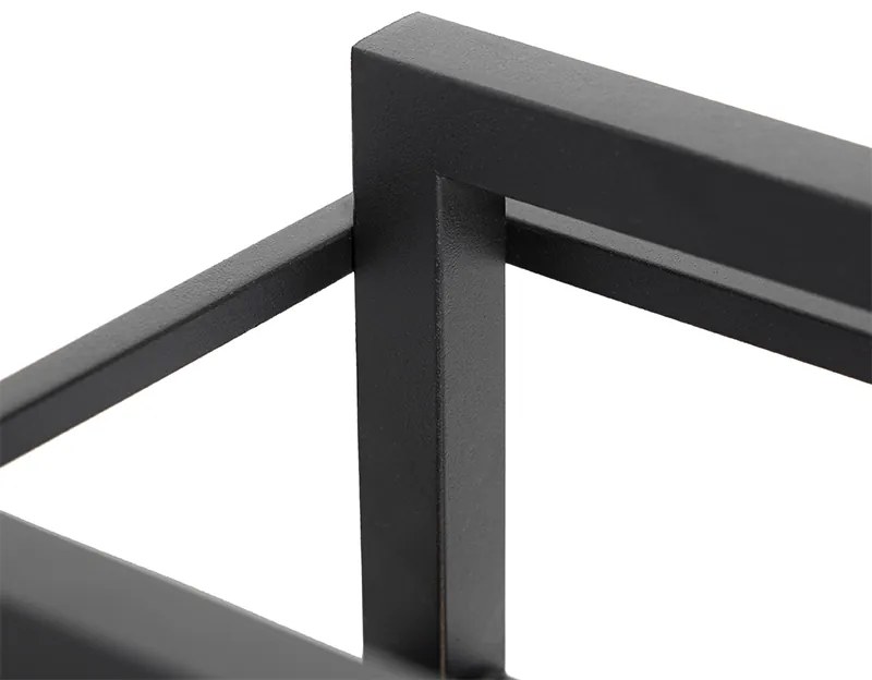 Priemyselná stolná lampa čierna s drevom - Cage Rack