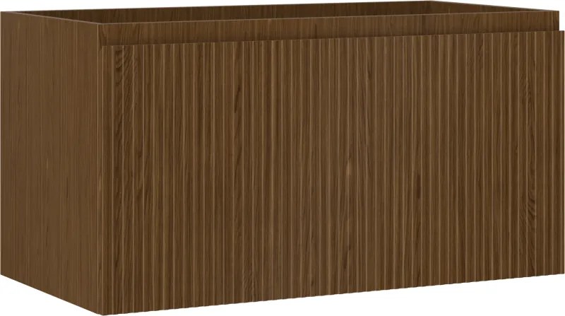 Mexen Rivel, kúpeľňová skrinka 90 cm, 1 zásuvka, drážkovaná, orech, 91A20-09047-1-BF86