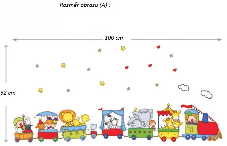 Veselá Stena Samolepka na stenu na stenu Zvierací cirkus Veľkosť: 120 x 175 cm