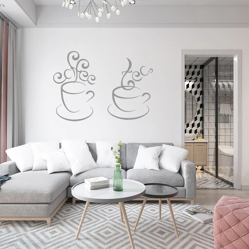 Veselá Stena Samolepka Horúci čaj Farba: oranžová, Veľkosť: 100 x 70 cm