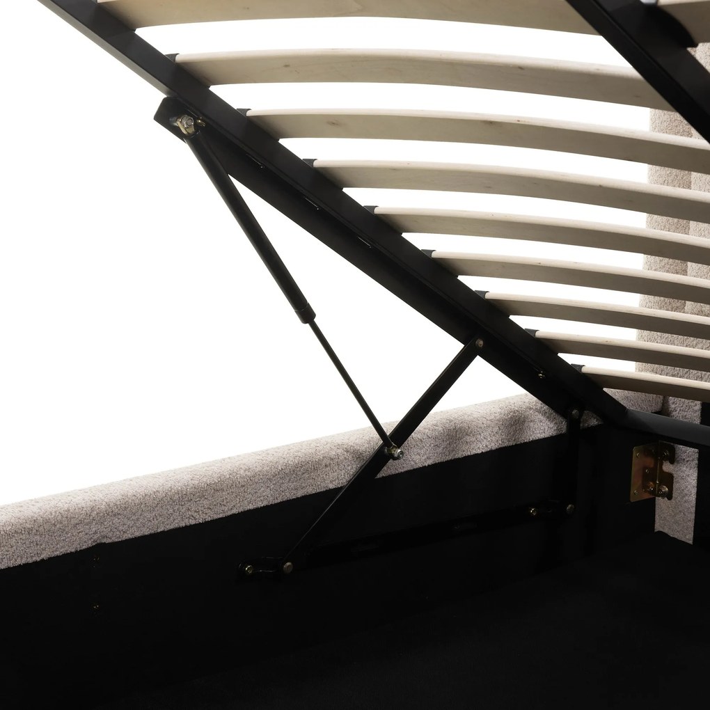 Dvojlôžková čalúnená posteľ Ovoid 140x200 s úložným priestorom béžová