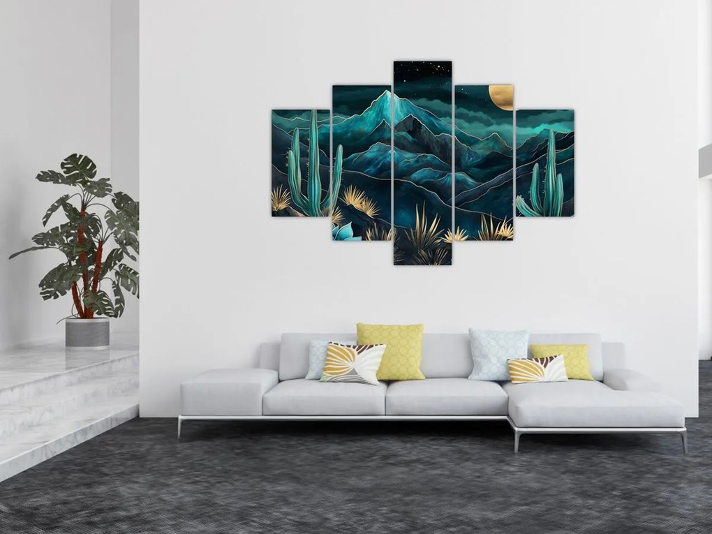 Obraz - Tyrkysová noc (150x105 cm)