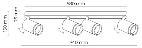 Bodové svietidlo JET 4xGU10/10W/230V čierna