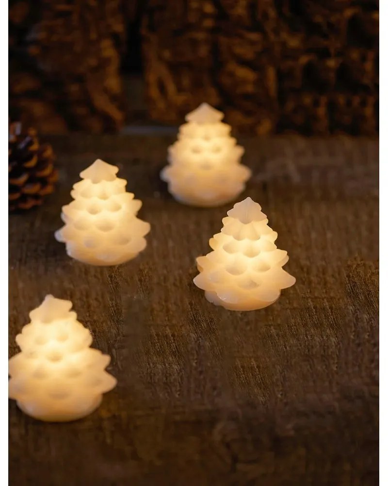 Biela vianočná svetelná dekorácia 4 ks ø 6,5 cm Carla – Sirius