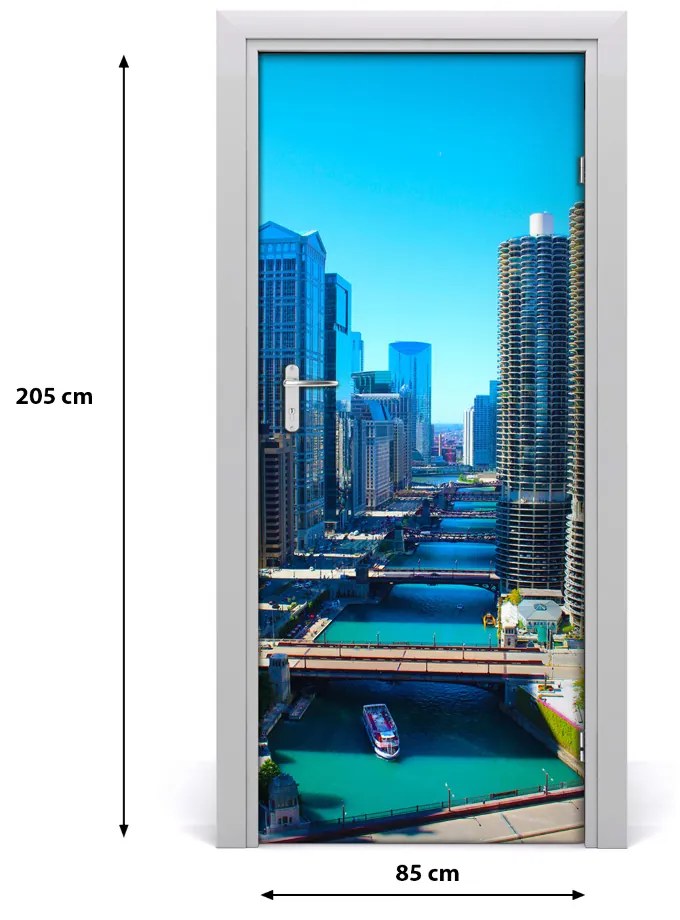 Fototapeta samolepiace na dvere Chicago rieka 85x205 cm