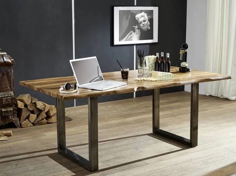 Bighome - ROUND Jedálenský stôl 180x90 cm, hnedá, palisander