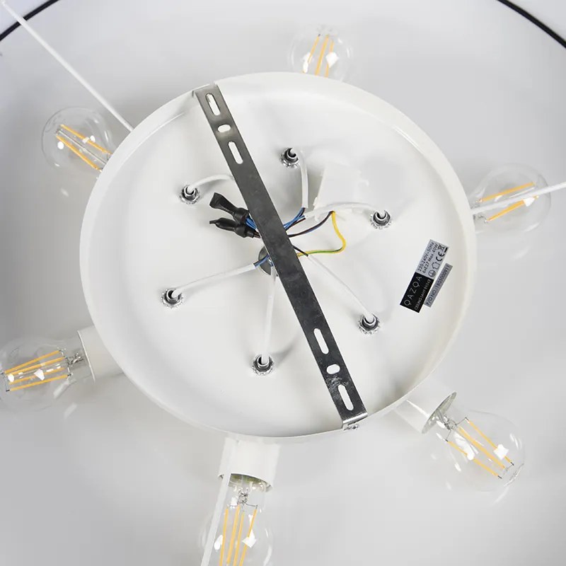 Vidiecke stropné svietidlo čierne 70 cm - Drum