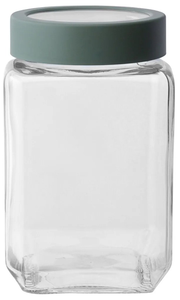 Altom Sklenená hranatá dóza s vekom 700 ml, zelená, 700 ml