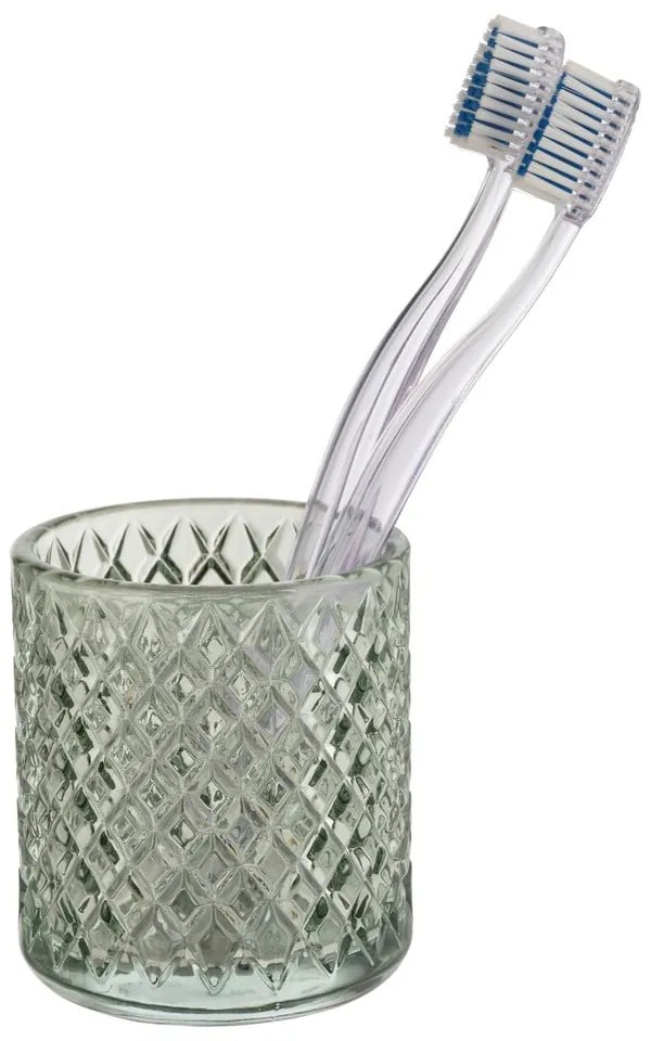 Sklenený téglik na zubné kefky v mentolovej farbe Atessa – Wenko