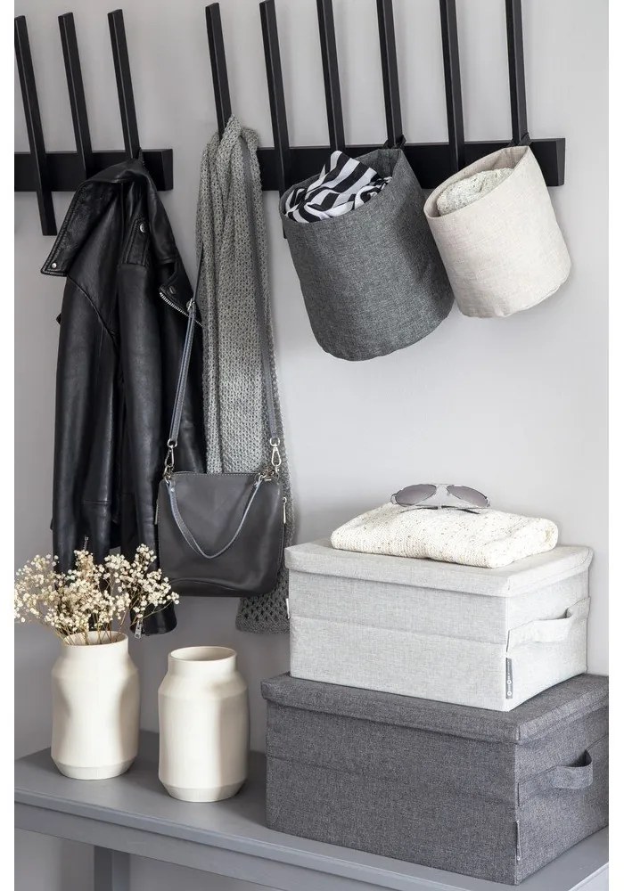 Sivý látkový úložný box s vekom 40x30x22 cm Soft Storage – Bigso