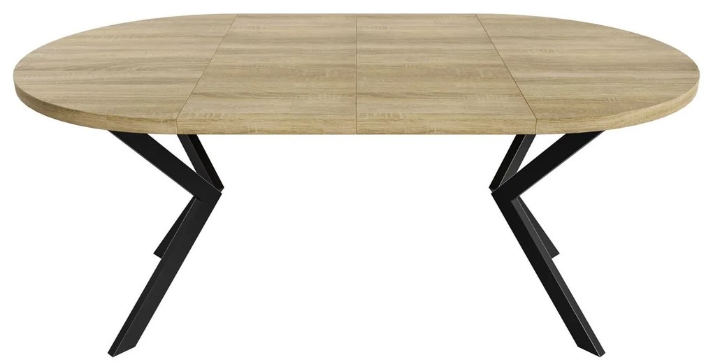 Okrúhly rozkladací jedálensky stôl MARION 100 - 176 cm čierna matná Farba nôh: Čierna