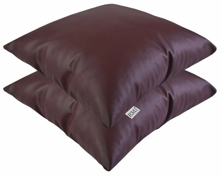 Vankúš hnedý ekokoža EMI, Vankúš 45x45 cm