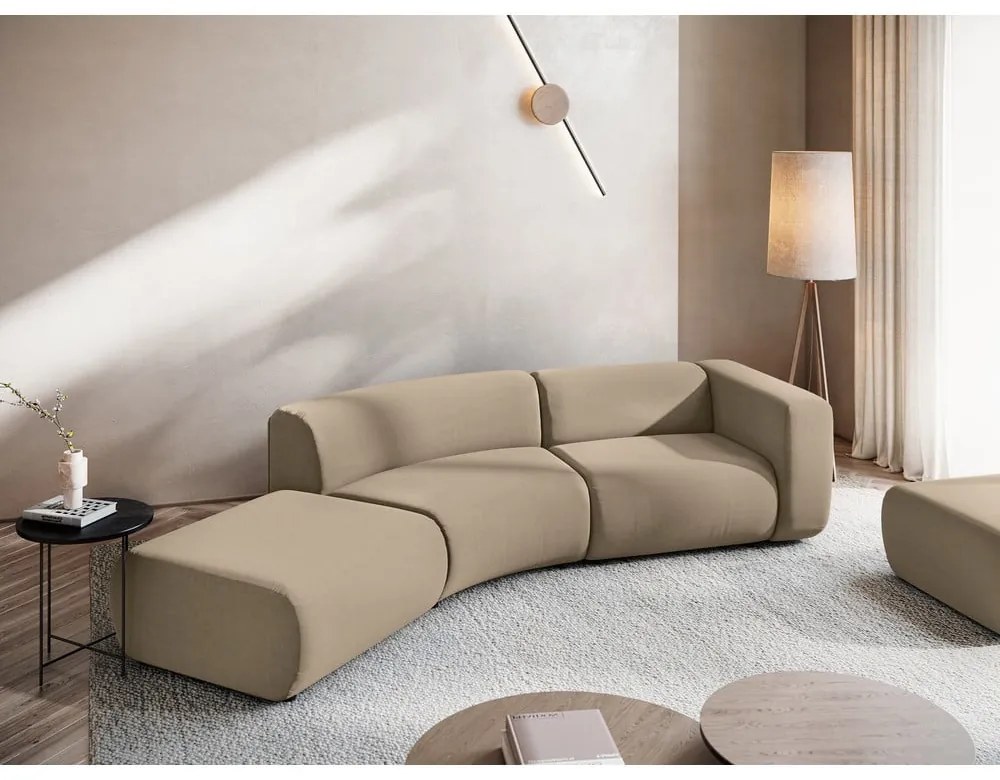 Béžová zamatová leňoška (ľavý roh) Ekahi – Makamii