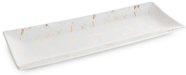 Dekoratívny podnos ARIELA2 01 biely / zlatý