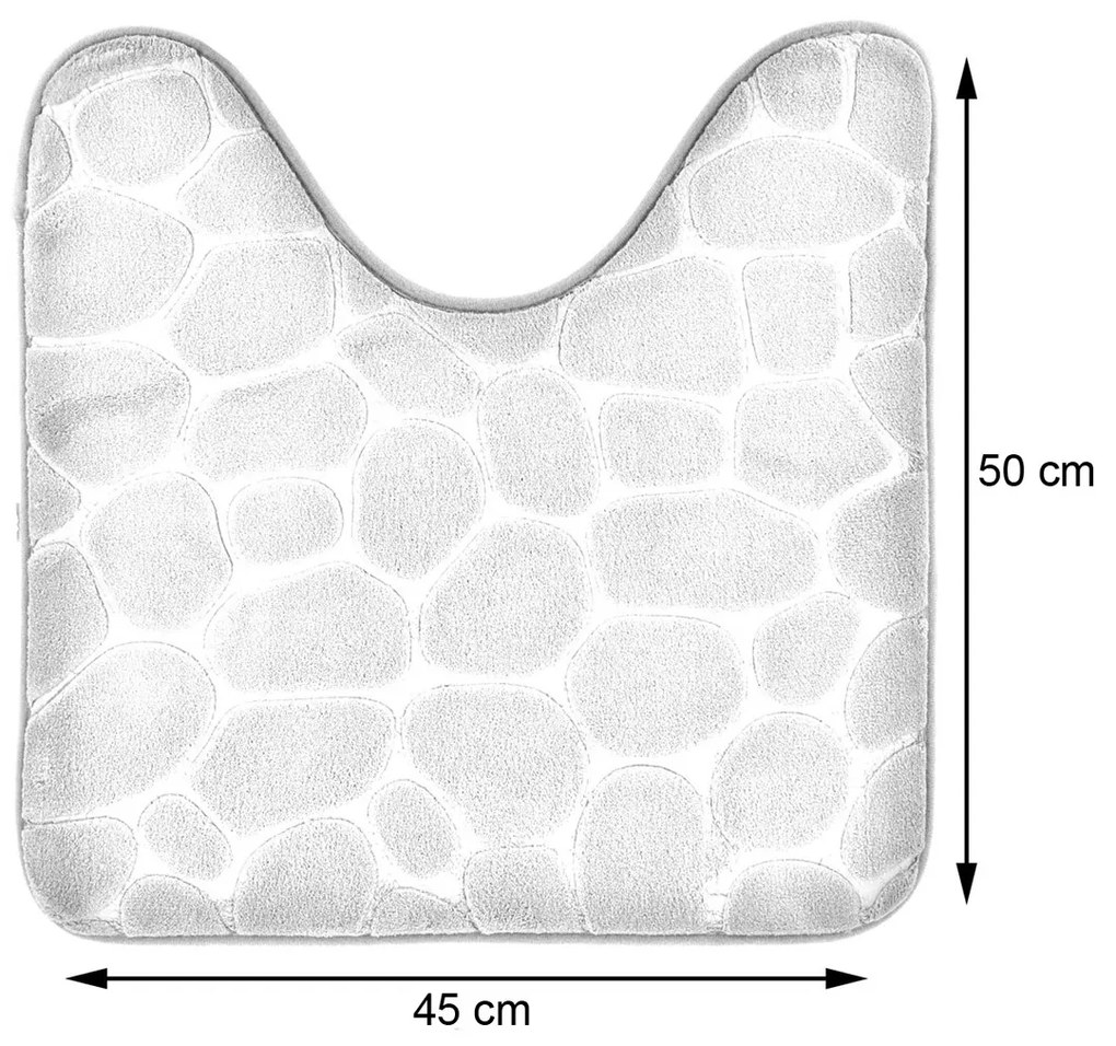 WC predložka Stones, 45x50 cm, sivá