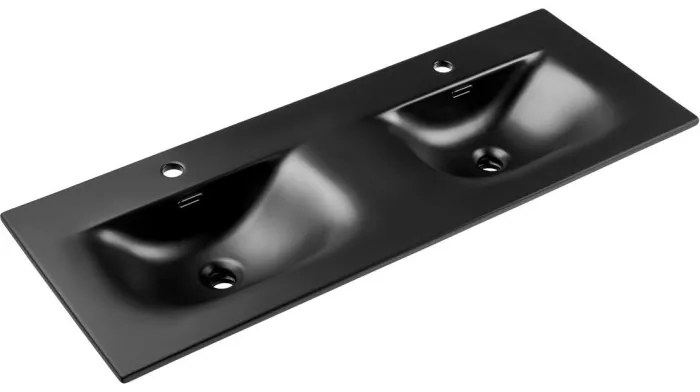 Závěsná skříňka Ocean Sky se zápustným umyvadlem 120 cm černá/dub olejovaný