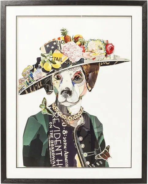 KARE DESIGN Obraz s rámom Art Lady Dog 90 × 72 cm