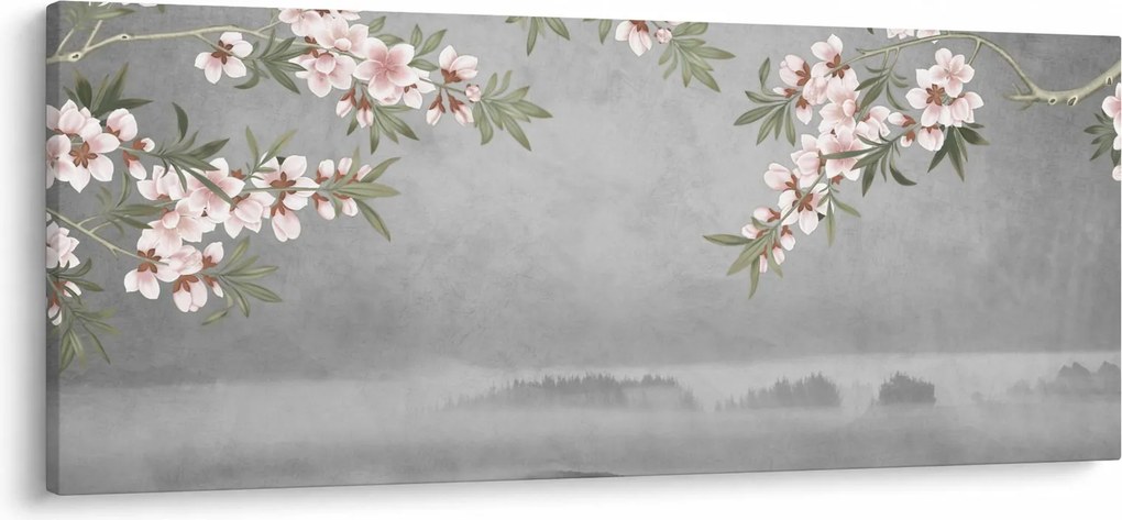 Obraz - Mesiac nad krajinou (120x50 cm)
