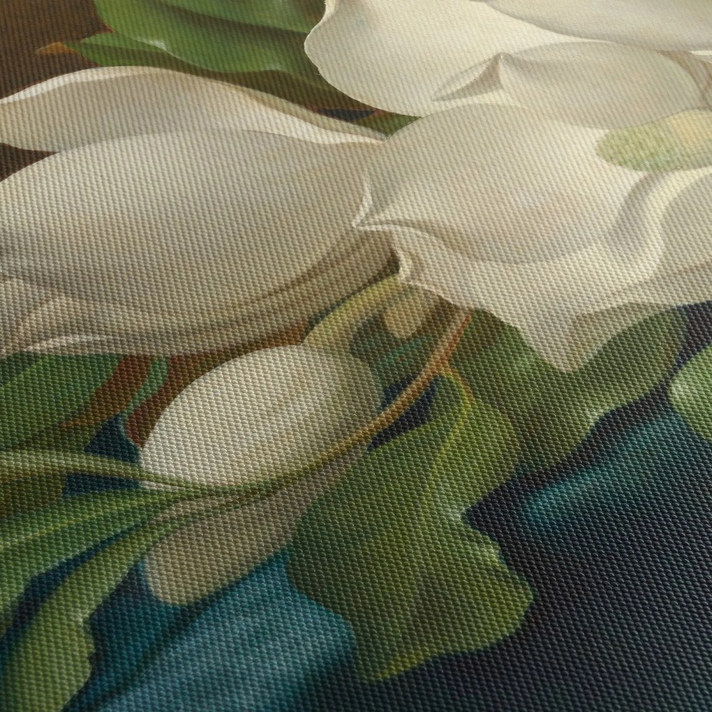 Obraz - Martin Johnson Heade, Giant Magnolias on a Blue Velvet Cloth, reprodukcia (s hodinami) (90x30 cm)