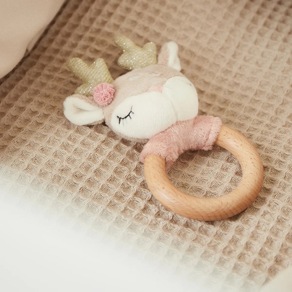 Bieco - Motorická hračka s hrkálkou - jelenček Ella