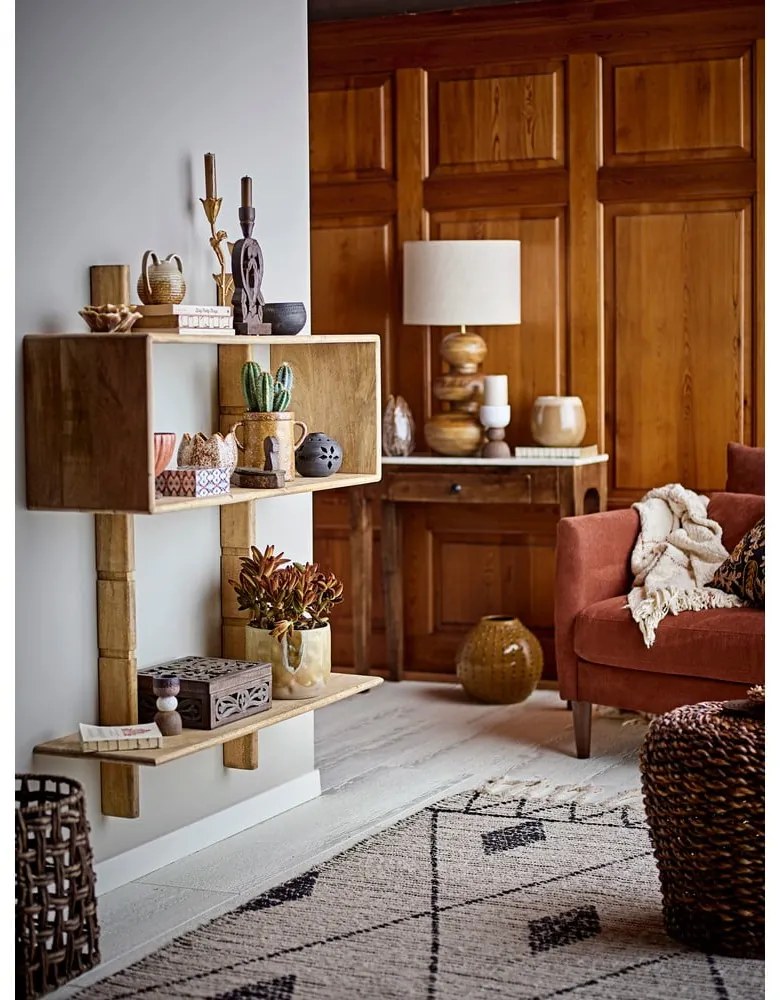 Nástenná knižnica z mangového dreva v prírodnej farbe 96,5x110,5 cm Millian – Bloomingville