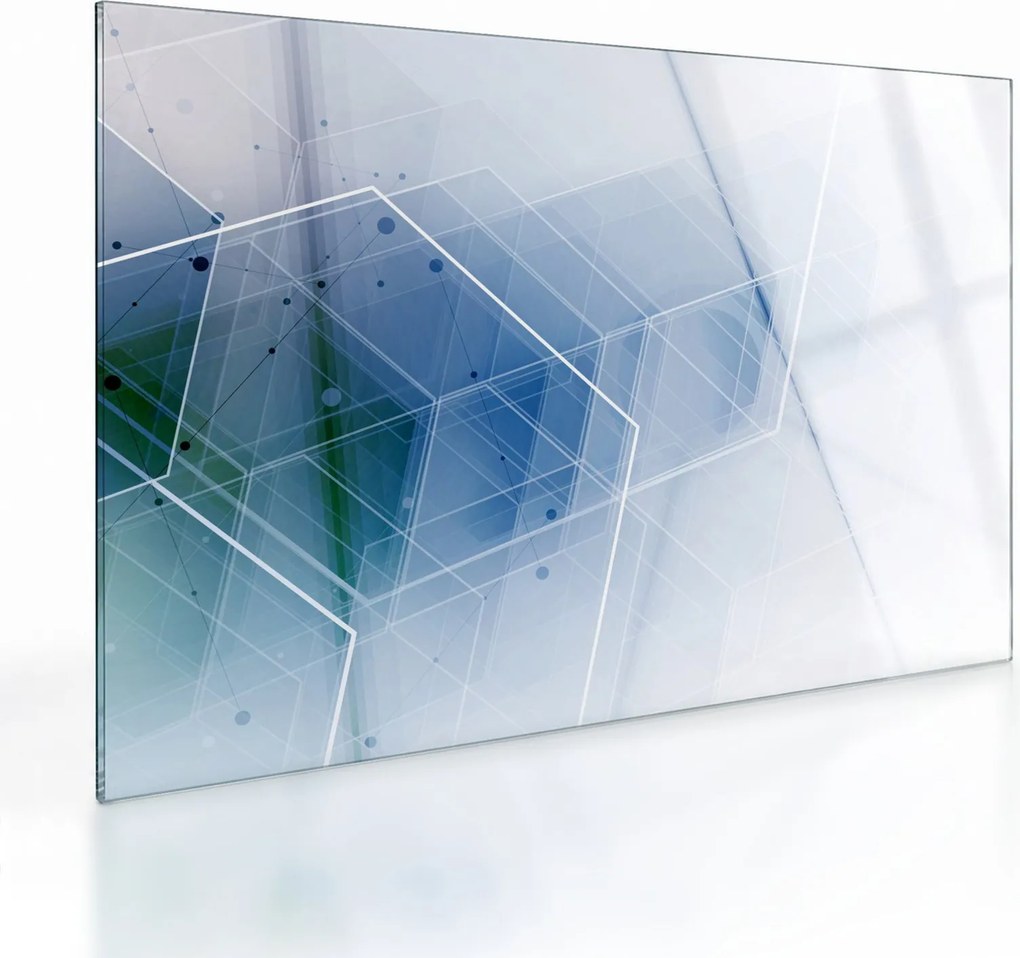 Sklenený obraz - Geometrické útvary (70x50 cm)