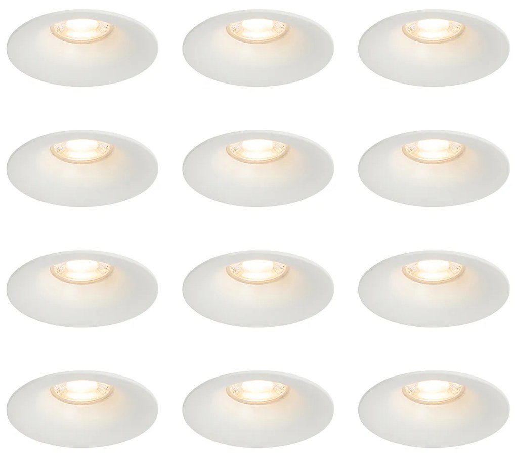 Sada 12 vstavaných bodových svetiel bielych GU10 50 mm - Gijs