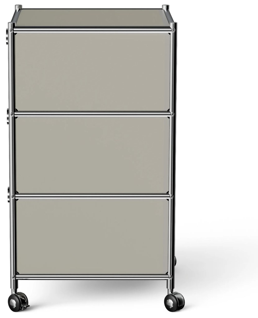 Kovová kancelárska skrinka »CN3« so zásuvkami, svetlosivá