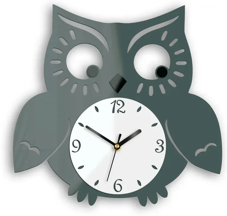 Nástenné hodiny Owl sivé