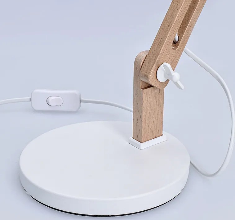 Stolová lampa Falun, E27, biela