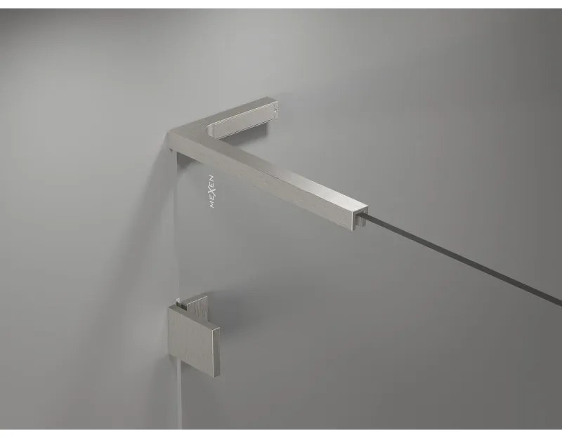 Mexen Lunar, L Duo výklopný sprchový kút 80 x 70 cm, 8mm číre sklo, oceľový profil, 834L-080L-070P-97-00