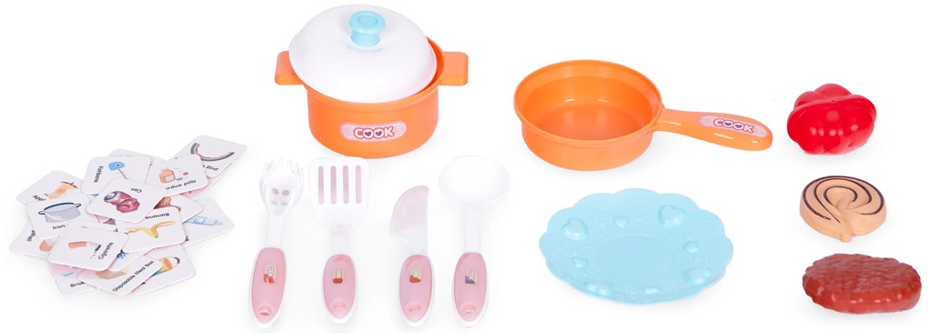 Detská kuchynka LED zvuky drez 10 príslušenstvo