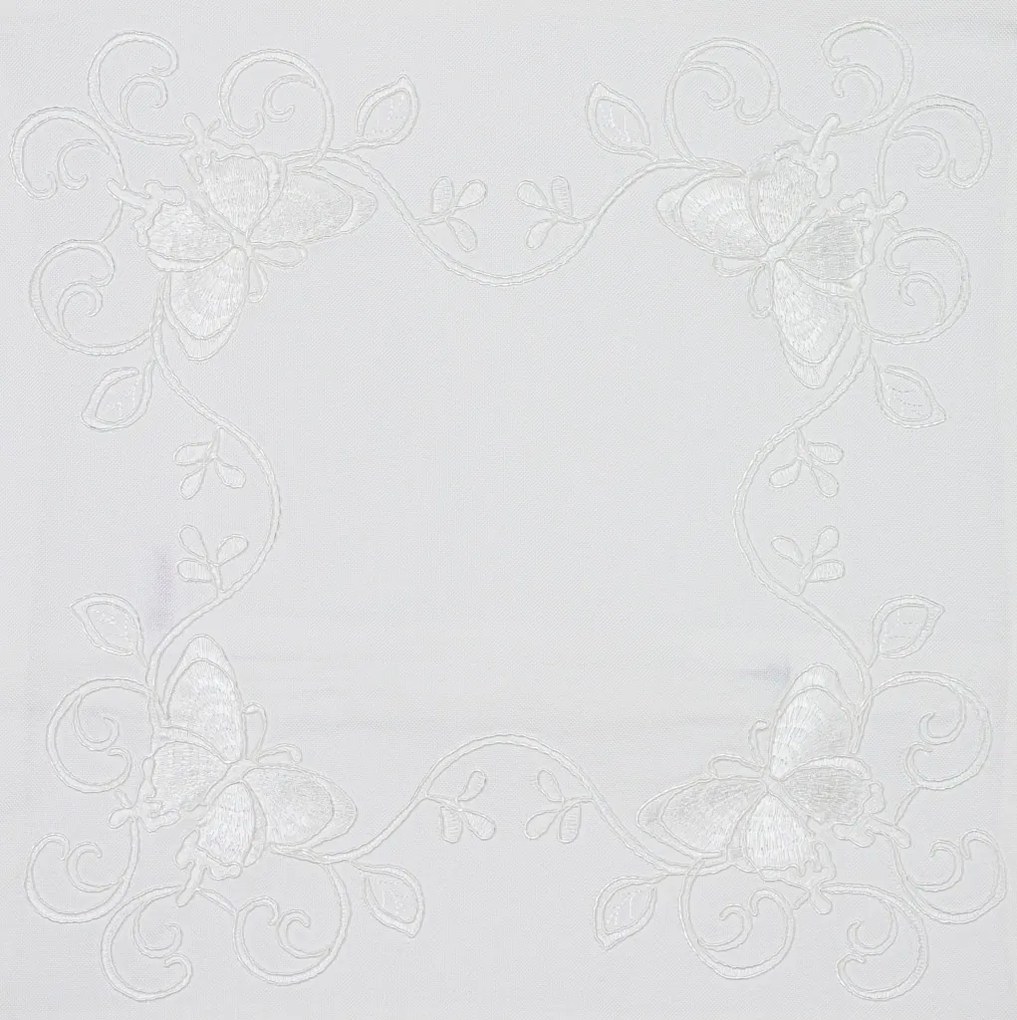 Dekoračná obliečka na vankúš BUTTERFLY DANCE 40x40 cm, biela