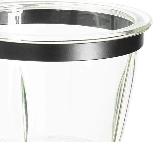 Moderná nástenná lampa čierna so sklom - Roslini