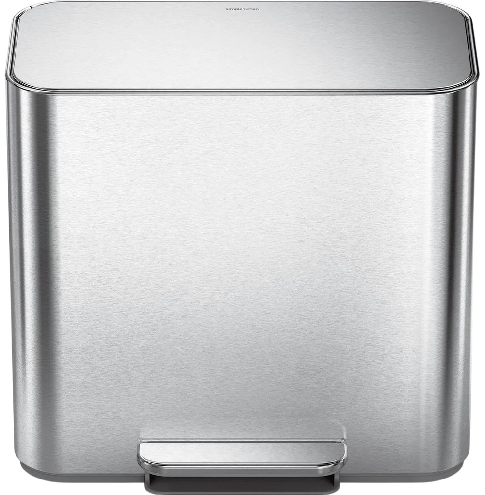Simplehuman Mini pedálový odpadkový kôš na triedený odpad 15 l, nehrdz. oceľ mat