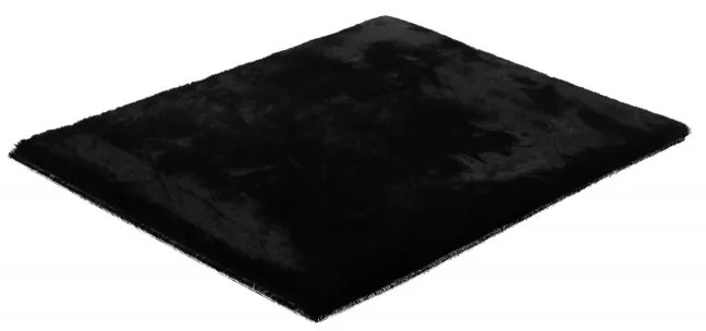 Kusový koberec RABBIT DELUXE - čierny - imitácia králičej kožušiny